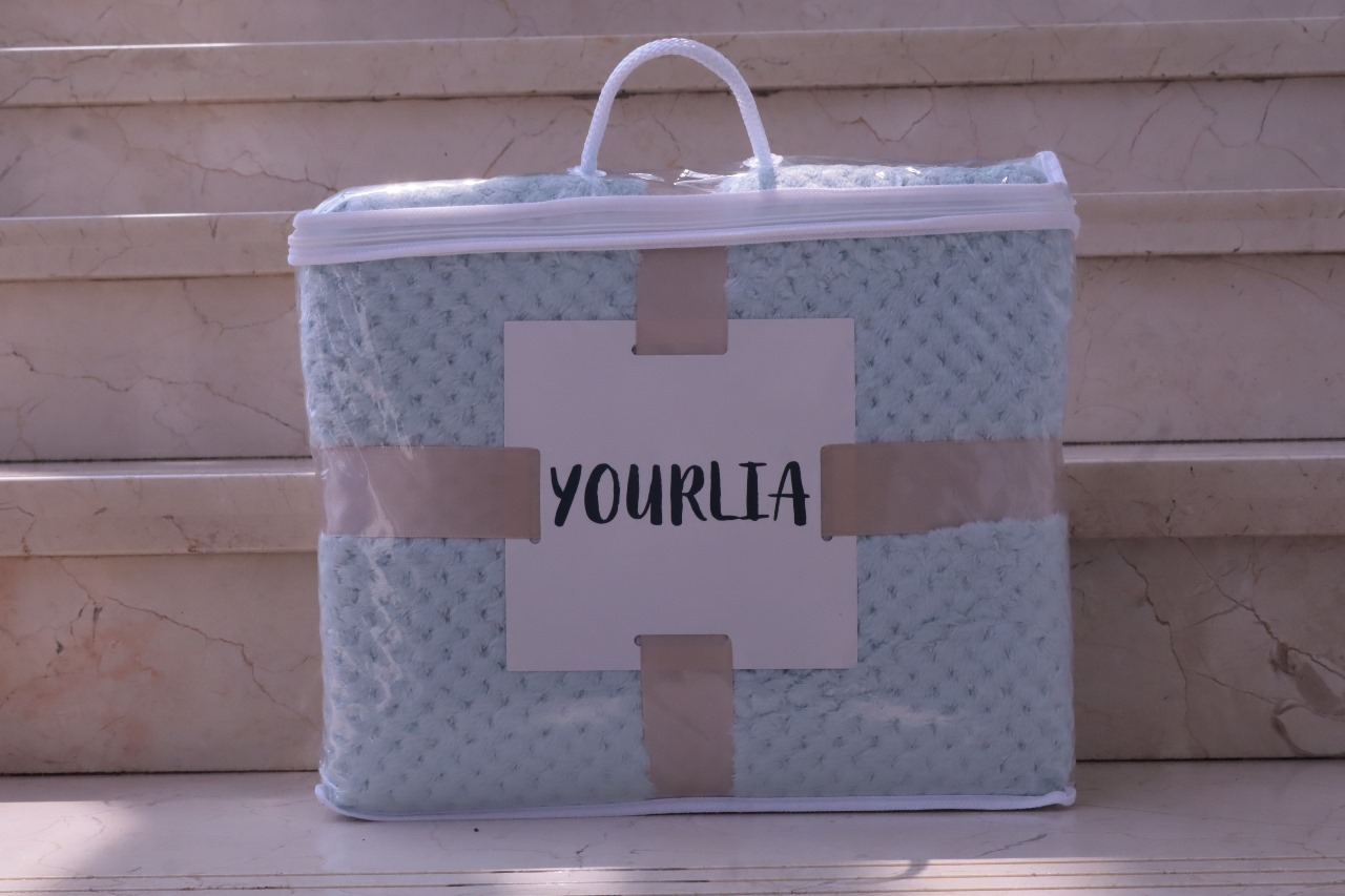 Packaged Textured Fleece Blanket